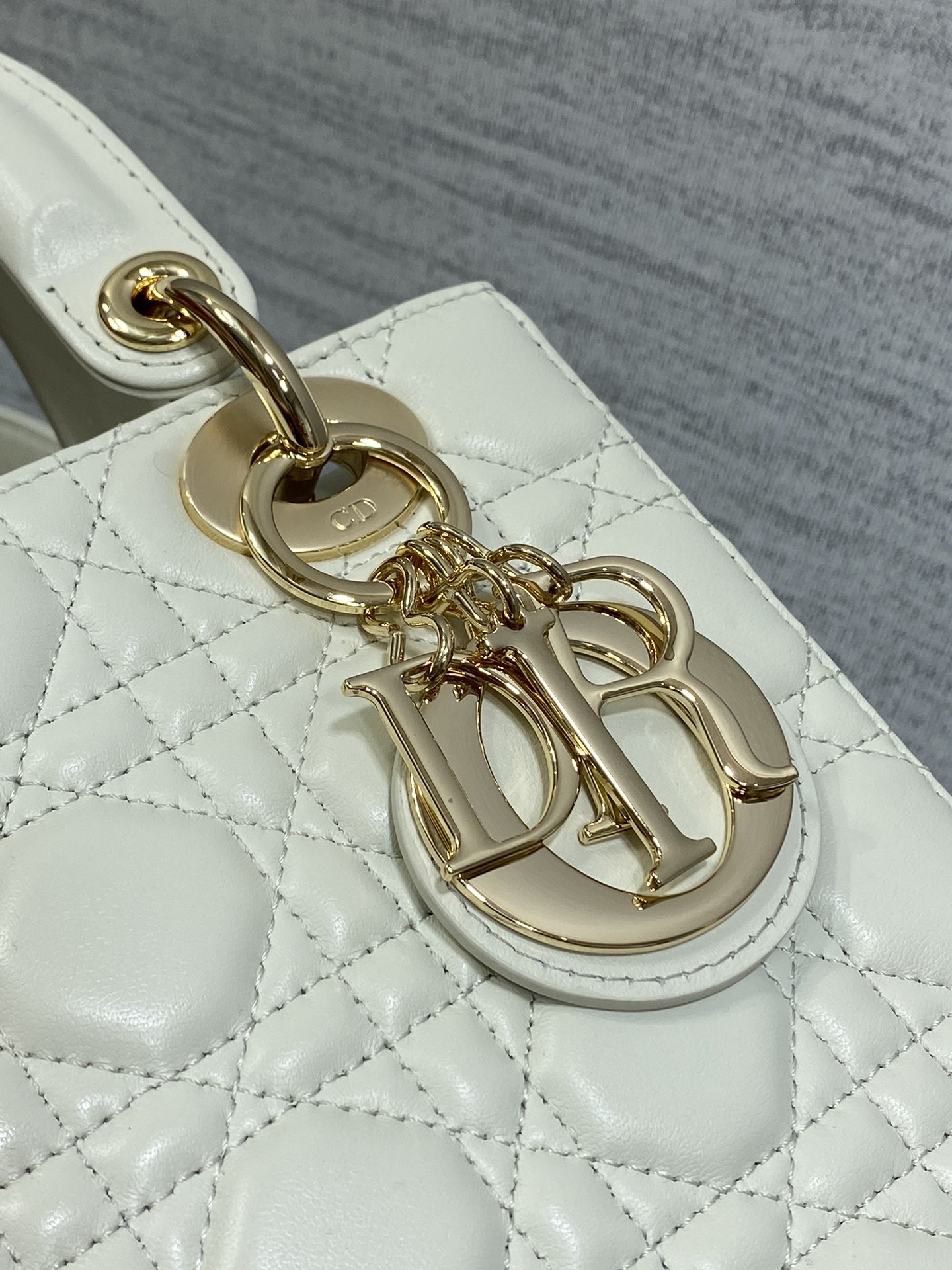 Small Lady Dior My ABCDior Bag Latte Cannage Lambskin